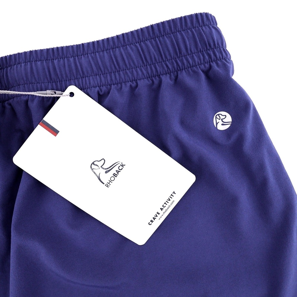 NEW Rhoback All-Active Athletic Shorts Flag Blue 4 Way Stretch Mens Large